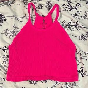Free people hotshot Vibrant Pink Ribbed Tank Top